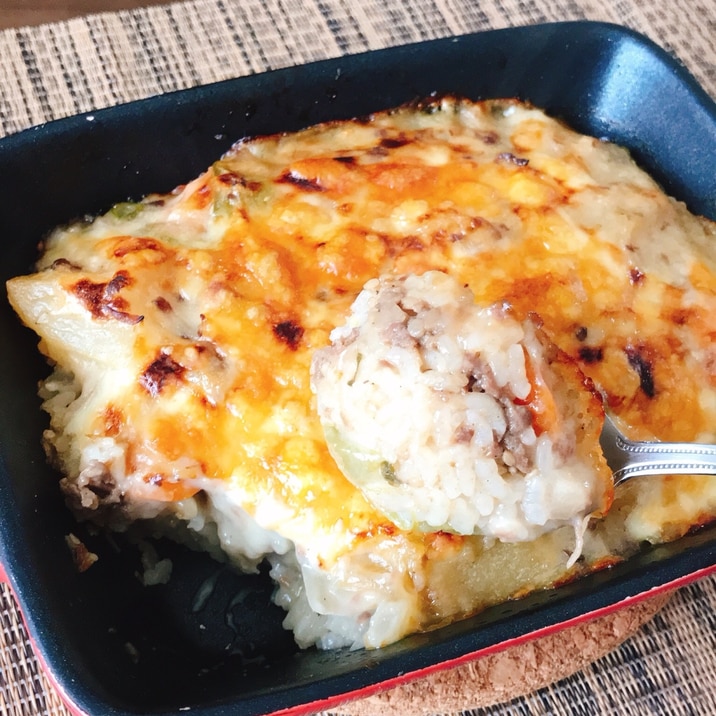 肉じゃがリメイク!簡単グラタン風ドリア